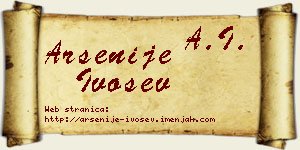 Arsenije Ivošev vizit kartica